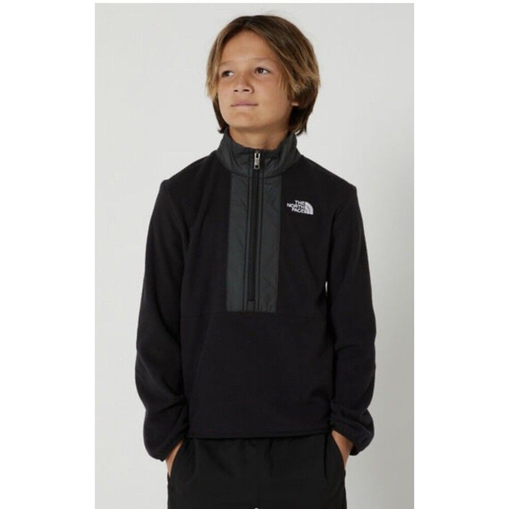 The Northface Teen Adolescent Black Glacier Half Zip Jacket Size L 12